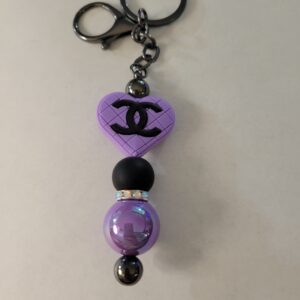 Black and Purple Keychain with CC