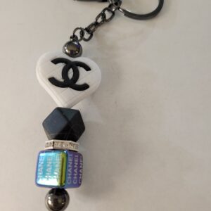 Black and White Keychain with CC
