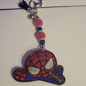 Bling Spiderman Beaded Keychain