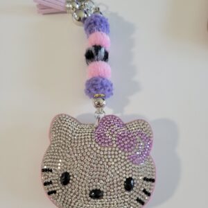 Bling Purple HK Beaded Keychain