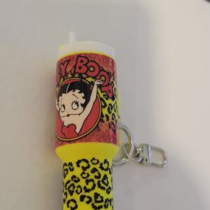 Yellow Tumbler Keychain with Betty Boop