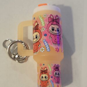 Peach Tumbler Keychain with LaBuBu