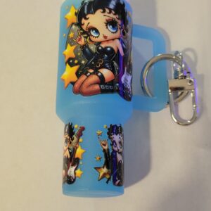 Blue Tumbler Keychain with Betty Boop
