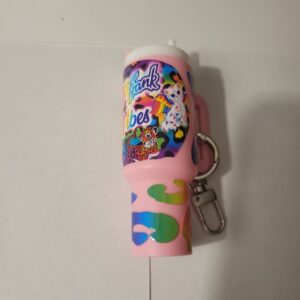 Pink Tumbler Keychain with Lisa Frank