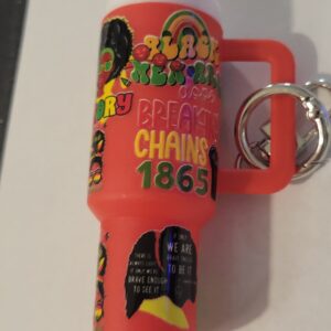 Orange Tumbler Keychain with Black History