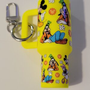 Yellow Tumbler Keychain with Mickey Crew