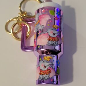Purple Tumbler Keychain with Dumbo