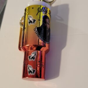 Orange and Yellow Tumbler Keychain with Jelly Roll